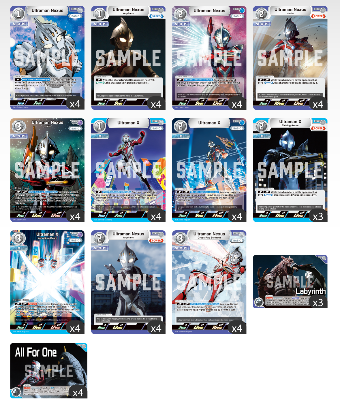 Ultraman Nexus and Ultraman X Deck